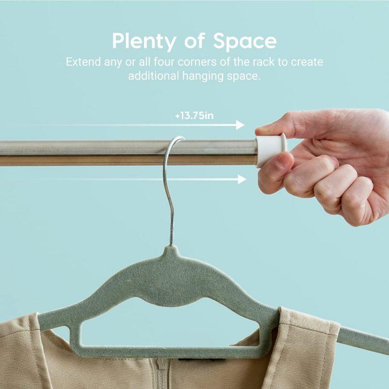 IRIS USA Foldable Clothes Drying Rack with Extendable Rods for Large Laundry Loads