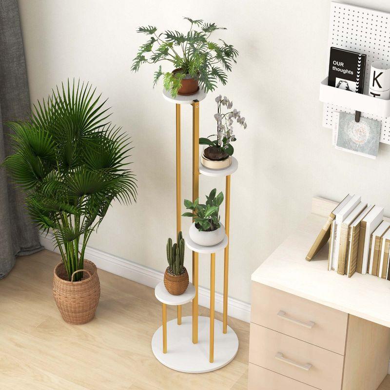 Costway 4-Tier Metal Plant Stand 49.5" Tall Potted Planter Display Shelf Storage Rack