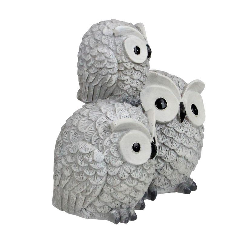 Roman 7.25" Gray Wide Eyed Outdoor Stacked Owl Garden Statue