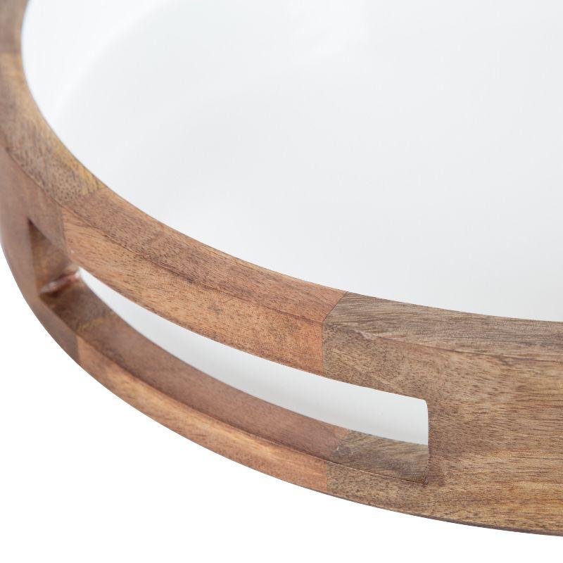 Kate and Laurel Ehrens Round Decorative Wood Tray