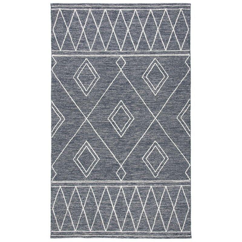 Steelside™ Holtby Southwestern Hand-Woven Flatweave Charcoal/Ivory Area Rug | Wayfair