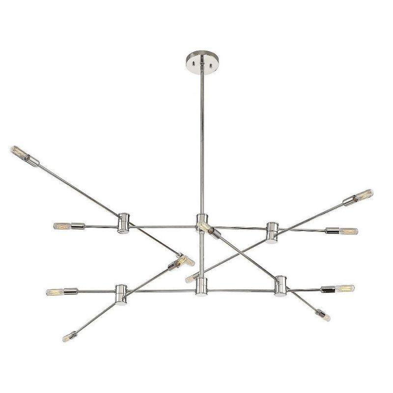 Warm Brass Adjustable Sputnik 12-Light Chandelier