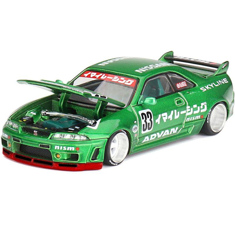 Nissan Skyline GT-R (R33) RHD #33 "Imai Racing V1" Green Metallic "Kaido House" Special 1/64 Diecast Model Car by Mini GT