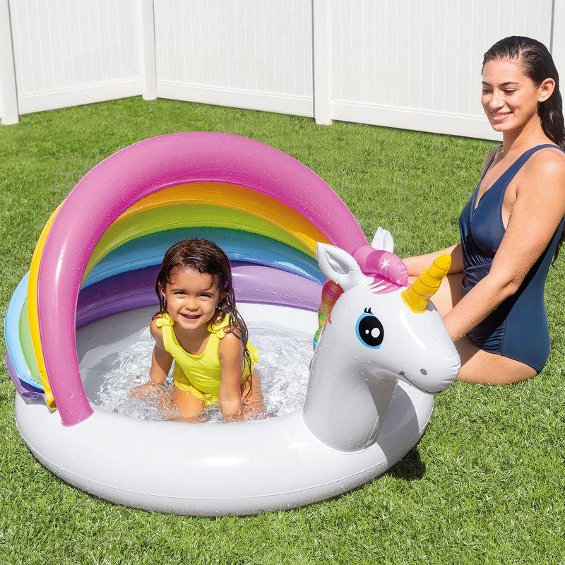 Intex Intex 57113EP 50 Inch Unicorn Design Outdoor Baby Swimming Pool, Multicolor