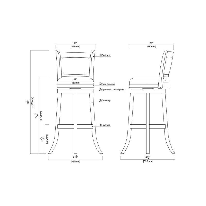 34" Extra Tall Augusta Swivel Barstool - Boraam