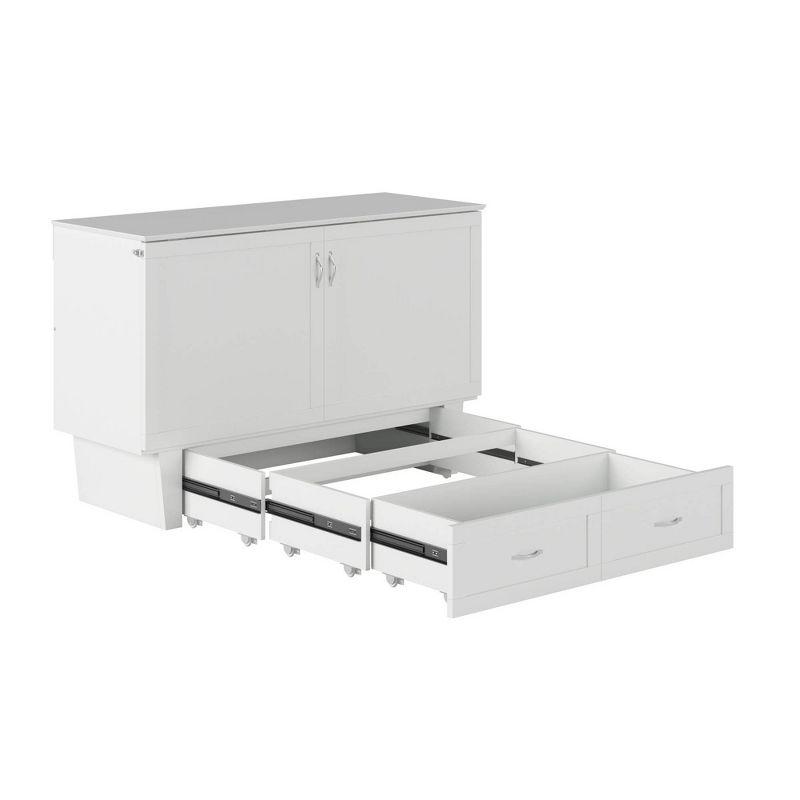 Queen Monroe Murphy Bed Chest with Memory Foam Mattress & USB Charger - AFI