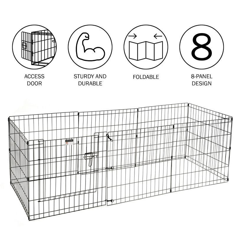 Pet Adobe 8 Panel Folding Metal Playpen with Door