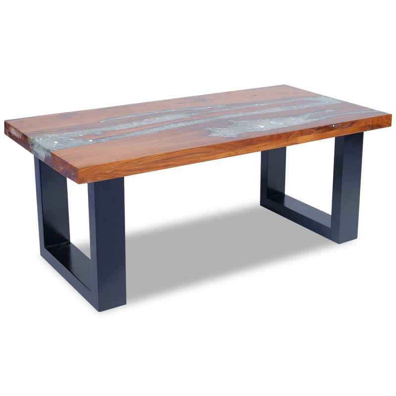 vidaXL Coffee Table Teak Resin 39.4Inchx19.7Inch