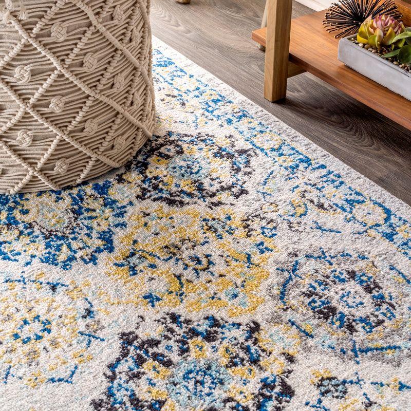 8'x10' Modern Persian Boho Vintage Trellis Area Rug, Blue/Multi - JONATHAN Y
