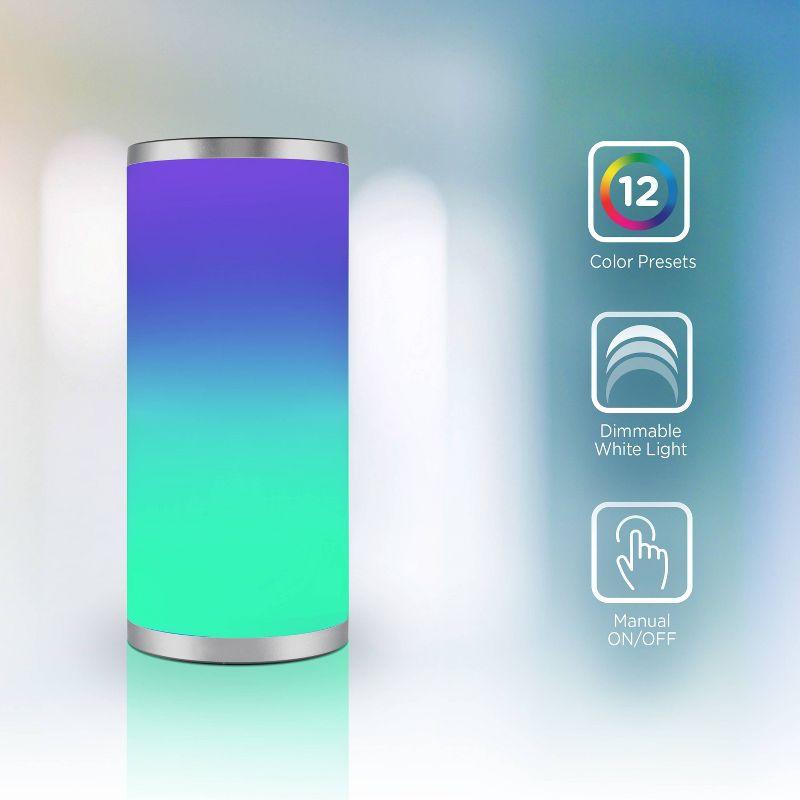 Seasons Color Fusion Lights Table Lamp Silver - Enbrighten: Touch-Controlled, USB Powered, Modern Decor