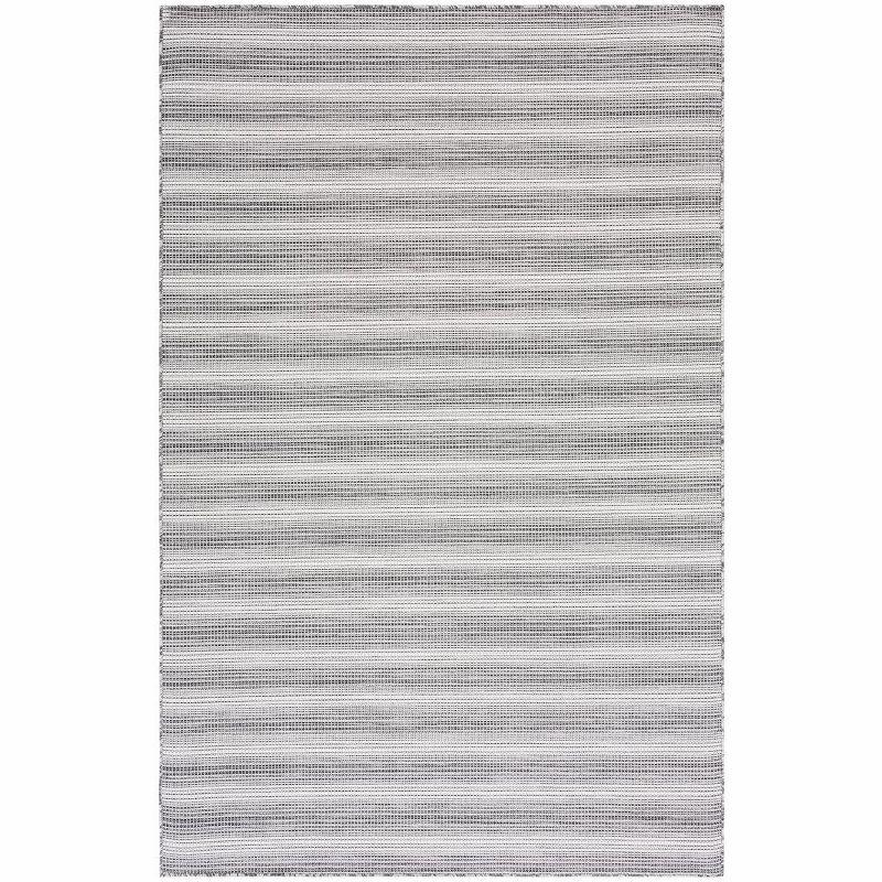 Elegant Hampton 4' x 6' Black/Ivory Synthetic Indoor/Outdoor Area Rug