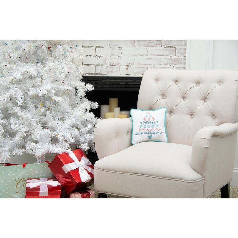 C&F Home Coastal Tree Embroidered Christmas Holiday Throw Pillow