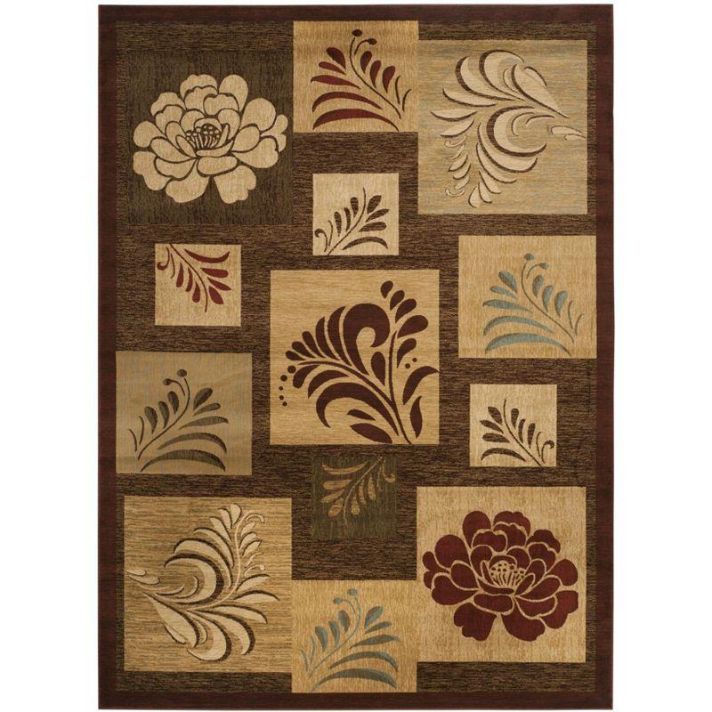 Lyndhurst LNH554 Power Loomed Area Rug - Brown/Multi - 6'7"x9'6" - Safavieh