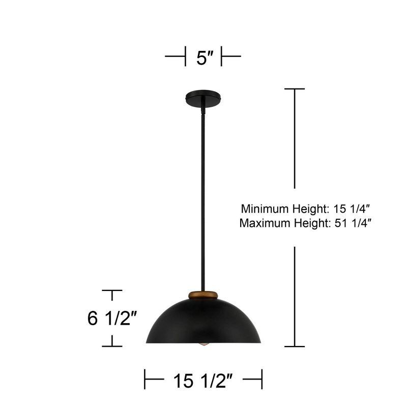 Janie Modern Industrial Black and Gold Dome Pendant Light