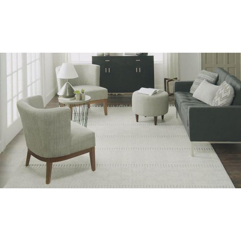 Nourison Elwood Contemporary Indoor Tassel Fringe Area Rug Grey/Ivory 2'2" x 8'2"