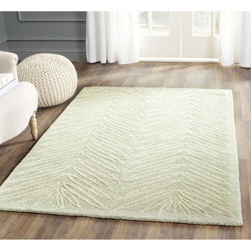 Martha Stewart Chevron Leaves - MSR3612 - Indoor Hand Tufted Area Rugs - Milk Pail Green - 4'x6'