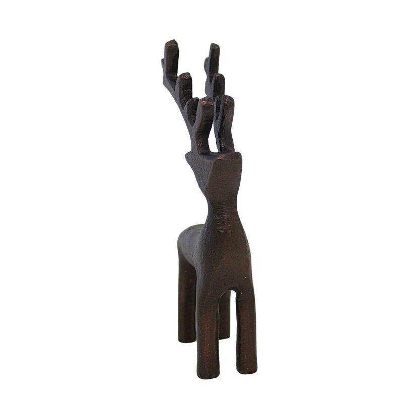 Bronze Metal Standing Deer Figurine, 6 Inches