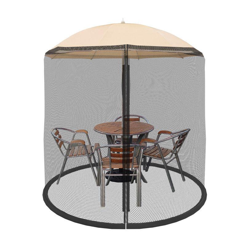 Black Mesh Patio Umbrella Mosquito Netting with PVC Tube