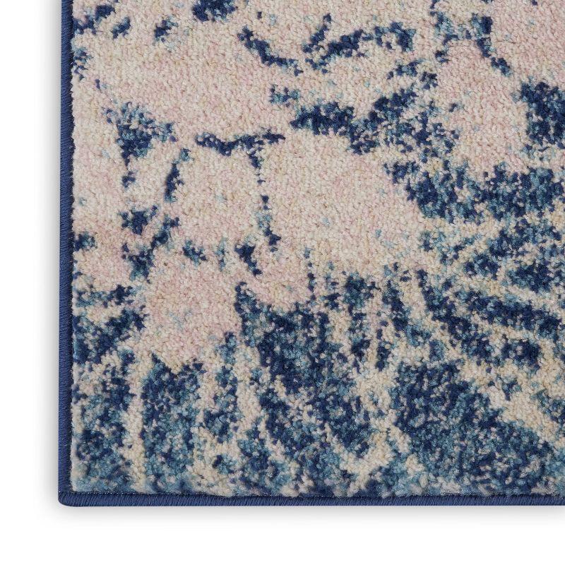 Tranquil TRA08 Beige/Navy Area Rug Contemporary Ombre Floral By Nourison