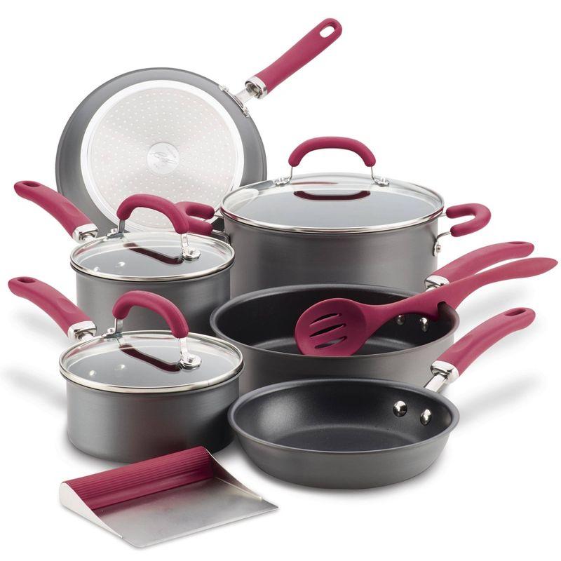 Rachael Ray Rachael Ray Create Delicious Hard Anodized Nonstick Cookware Induction Pots and Pans Set, 11 Piece