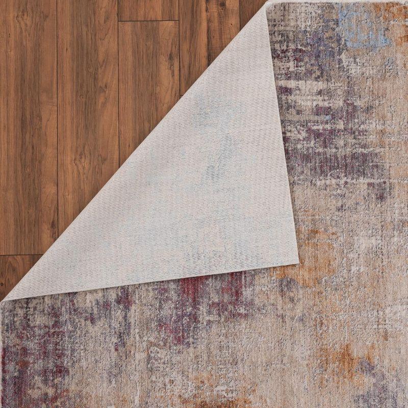 Multicolor Abstract Medium Pile Area Rug 5' x 7'