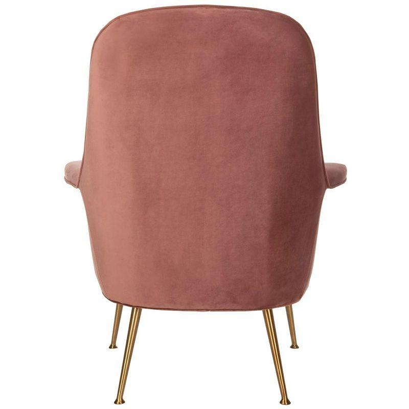 Aimee Velvet Arm Chair - SFV4701 - Dusty Rose/Gold - Safavieh Couture