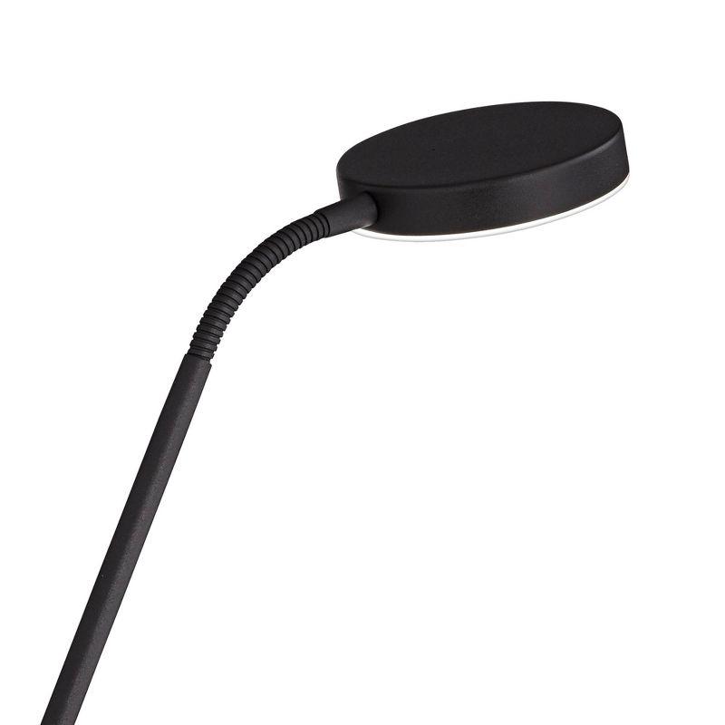 360 Lighting Taylor Modern Torchiere Floor Lamp with Side Light 72" Tall Satin Black LED Adjustable for Living Room Reading Bedroom Office House Home