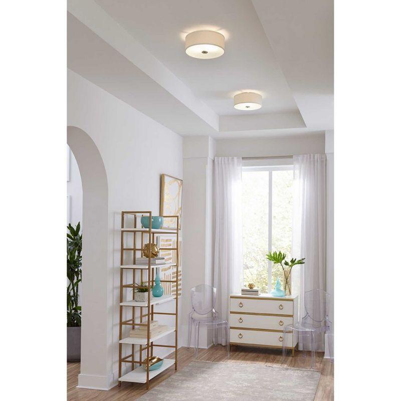 Progress Lighting, Inspire Collection, 2-Light Flush Mount, Antique Bronze, Etched Glass Diffuser