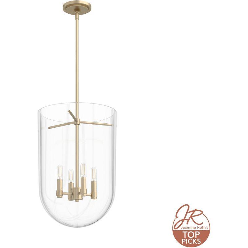 Alturas Gold Bell-Shaped Clear Glass Nickel Pendant Light