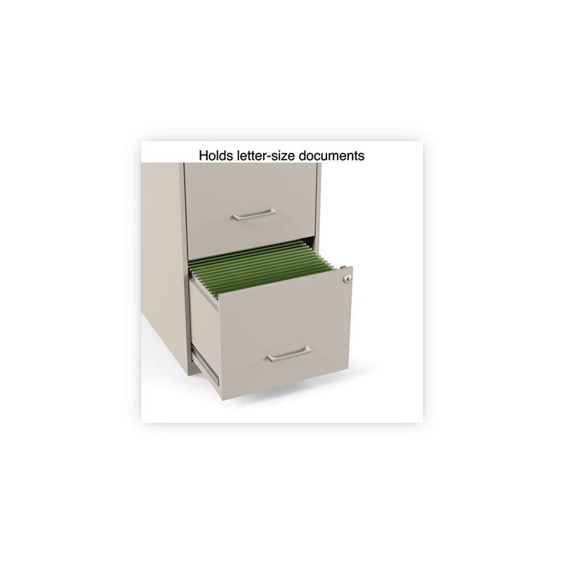 Alera Soho Vertical File Cabinet, 2 Drawers: File/File, Letter, Putty, 14" x 18" x 24.1"