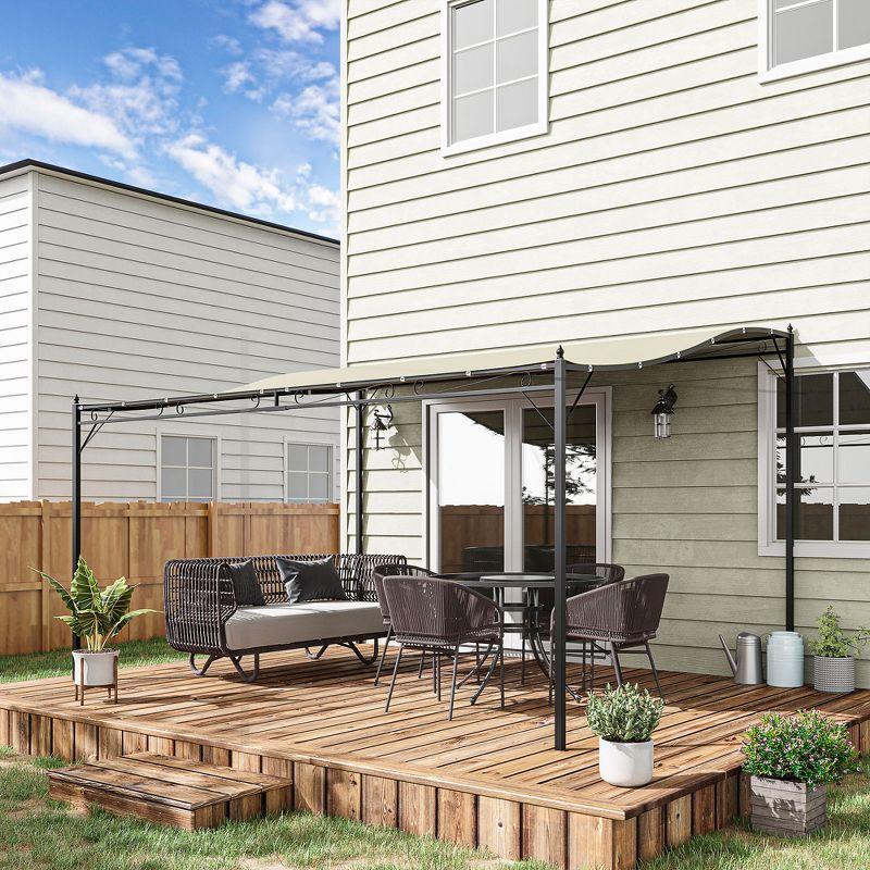 Outsunny 13 Ft.W x 10 Ft. D Canvas Pergola with Canopy