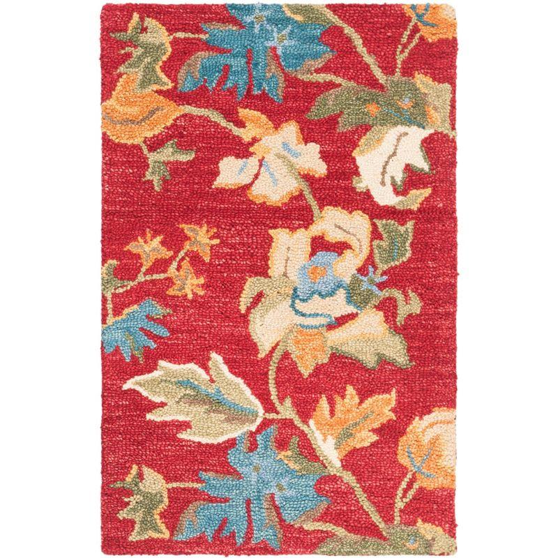 Blossom BLM672 Hand Hooked Accent Rug - Red/Multi - 2'6"x4' - Safavieh.