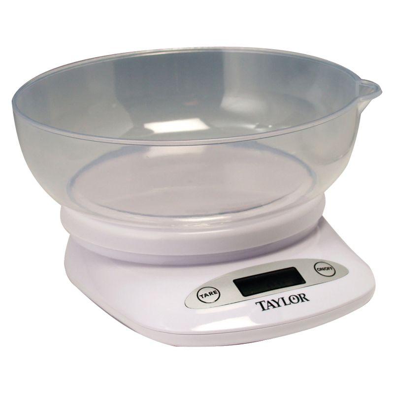 White Digital Kitchen Scale with Inverting Bowl