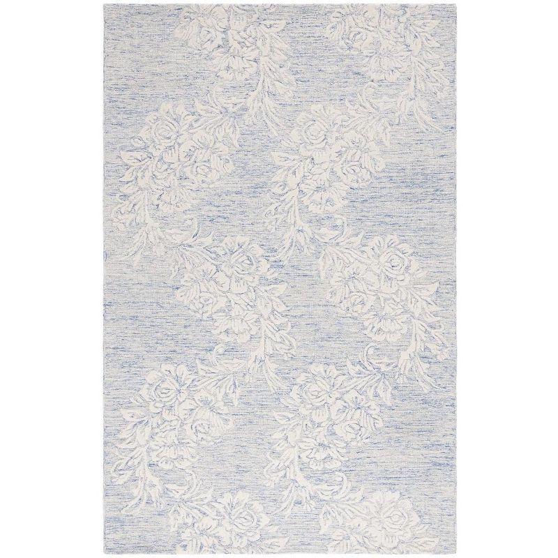 Hand-Tufted Jardin Floral Blue Wool 3' x 5' Area Rug