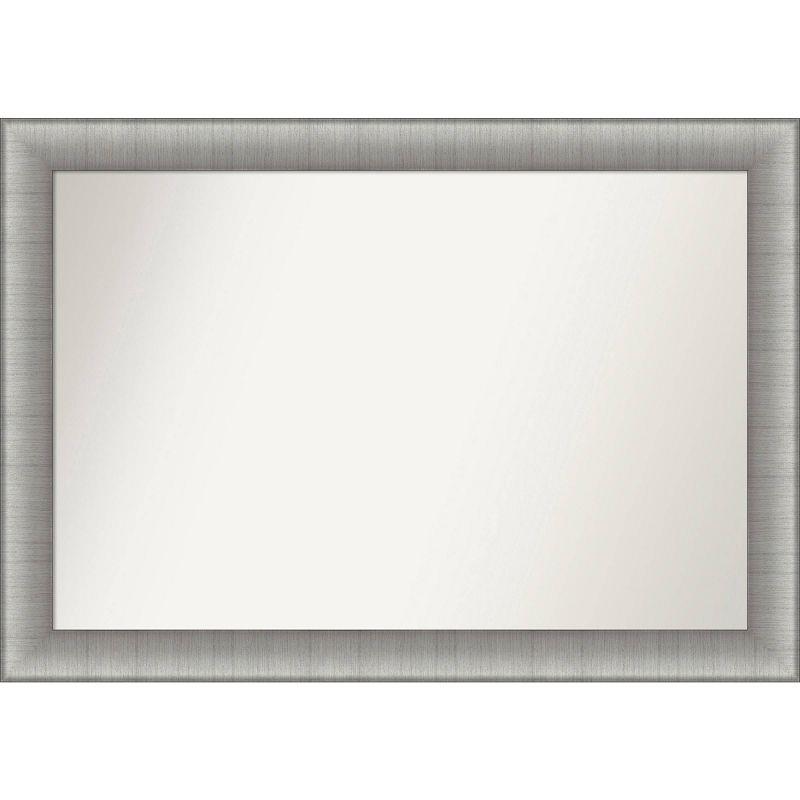 Elegant Brushed Pewter 41" x 29" Non-Beveled Wall Mirror