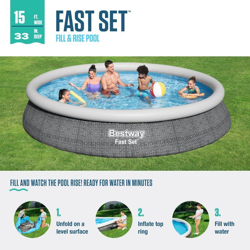 Bestway 11.3 ft Round Inflatable Above Ground Pool with Filter Pump