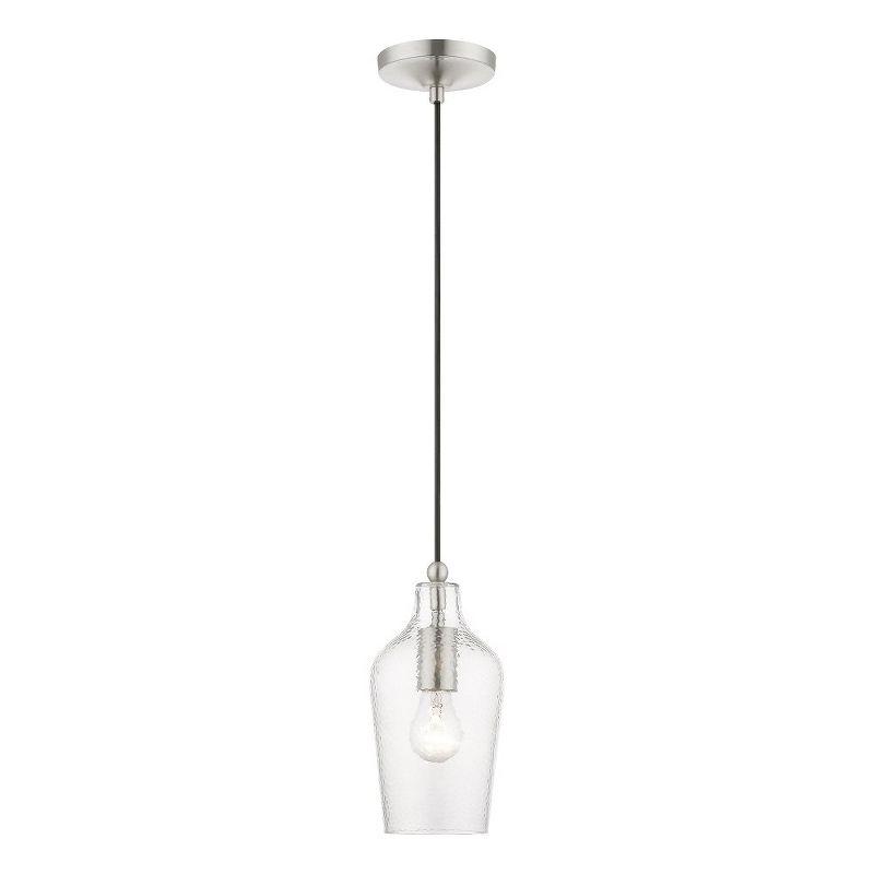 Avery Mini Jar Pendant Light in Brushed Nickel with Clear Glass