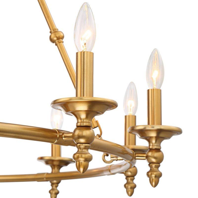 Stiffel Warm Antique Brass Wagon Wheel Chandelier 28" Wide Farmhouse Rustic 6-Light Fixture for Dining Room Living House Foyer Kitchen Island Entryway