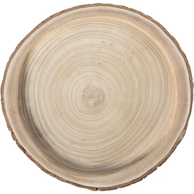 Vintiquewise Wood Tree Bark Indented Display Tray Serving Plate Platter Charger