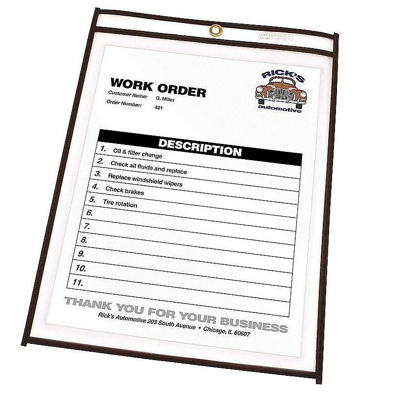 C-Line Shop Ticket Holders Stitched Both Sides Clear 75" 11 x 14 25/BX 46114