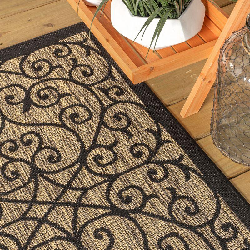 Madrid Vintage Filigree Textured Weave Indoor/Outdoor Area Rug - JONATHAN Y