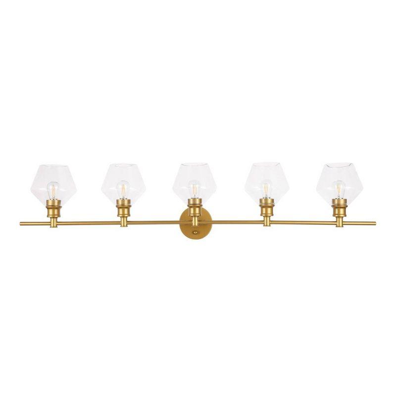 Elegant Lighting Gene 5 light Brass and Clear glass Wall sconce