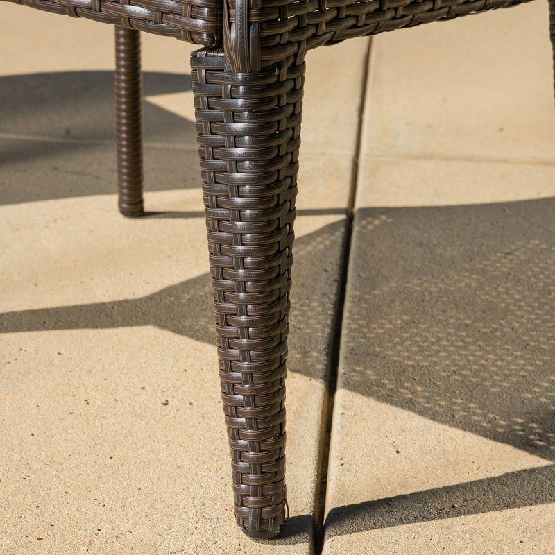 Anaya Set of 2 Wicker Patio Dining Chair - Brown - Christopher Knight Home: Outdoor Seating, Iron Frame, Weather-Resistant