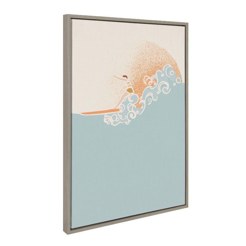 Sea Breeze Surfer Girl Framed Canvas Wall Art, 23" x 33"