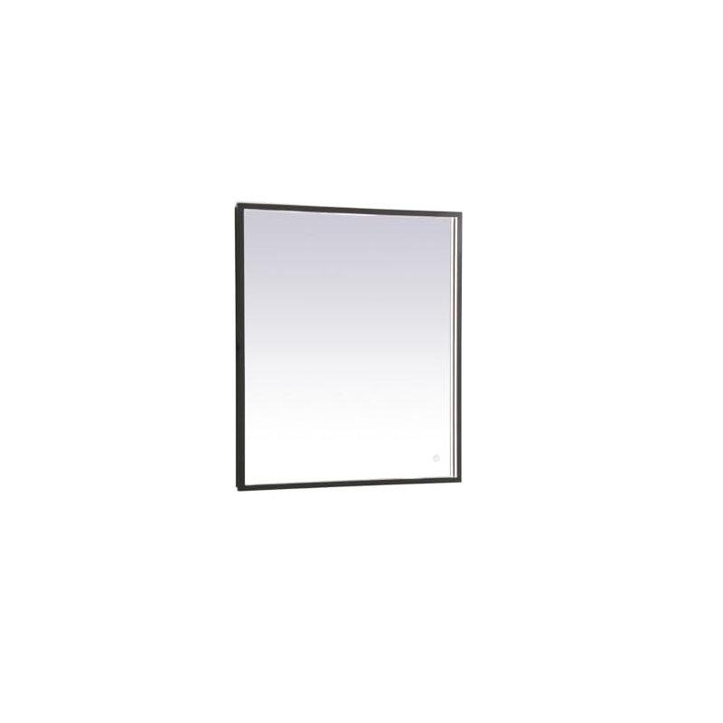 Elegant Lighting Pier 27x30 inch LED Mirror with Adjustable Color Temperature 3000K/4200K/6400K in Black