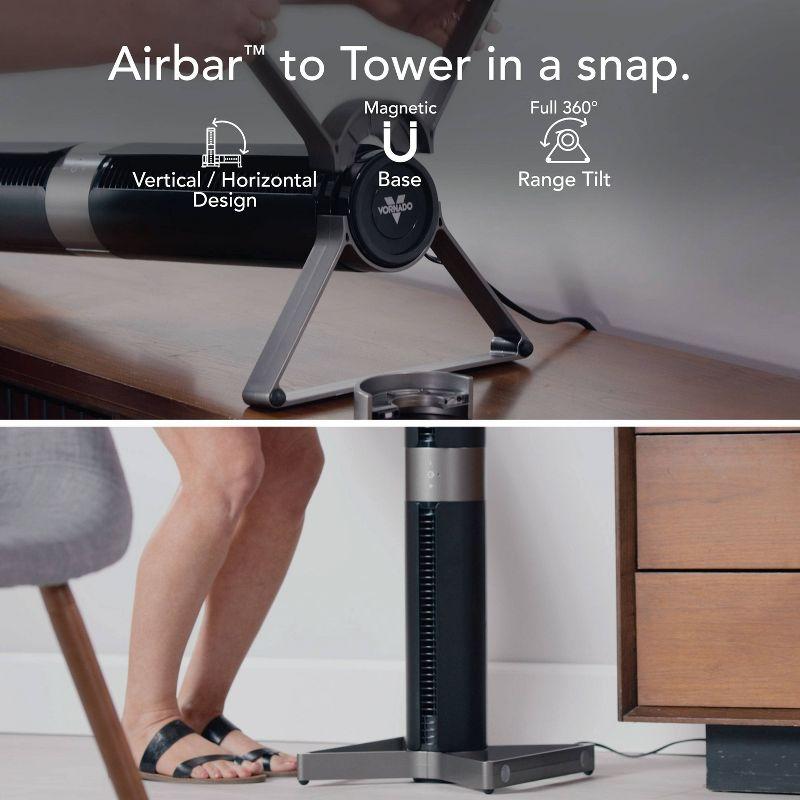 Vornado Airbar 4 | 35" Tower Fan or Horizontal Air Circulator with Remote Control, 3 Speed Settings