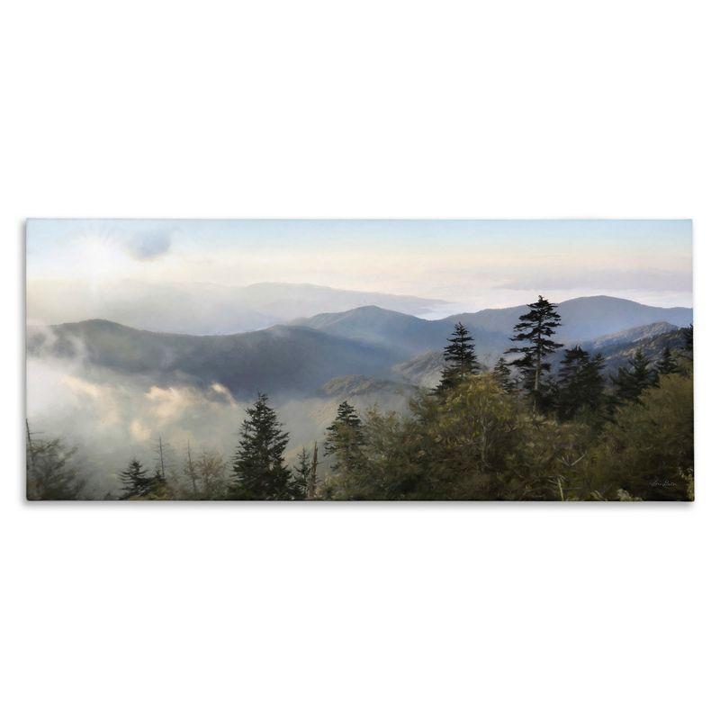 Panoramic Cloudy Mountain Landscape Canvas Print, 24" x 10"