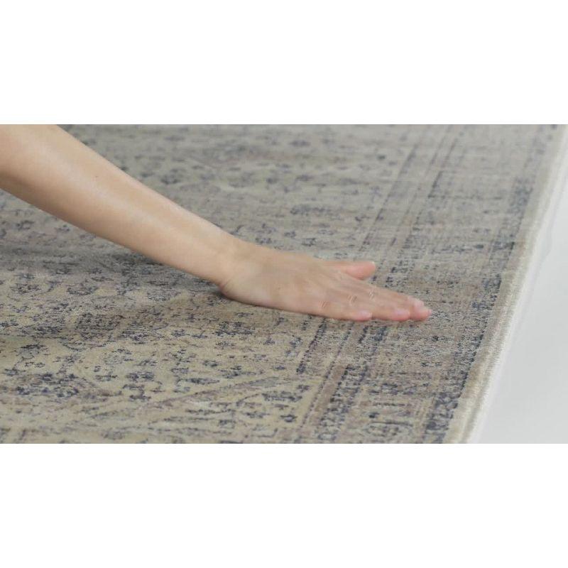 Eliot Vintage Light Blue Silky Transitional Area Rug - 3'3" x 5'7"