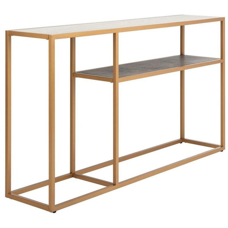 Octavia Console Table - Beige/Black/Gold - Safavieh.