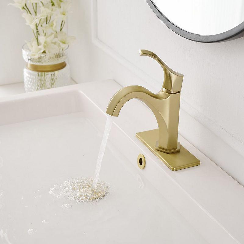 Brushed Gold Single-Handle Modern Bathroom Faucet